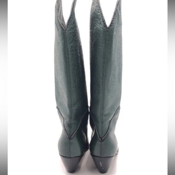 EUC [Smyth Bros] Italian Leather Designer Womens Cowboy Boots - Low Heel Sz 36.5 - Picture 4 of 11